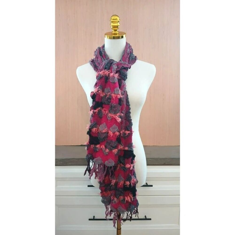 Women's Long Winter Scarf Wrap Ruffled Fringes Wide Soft Comfy